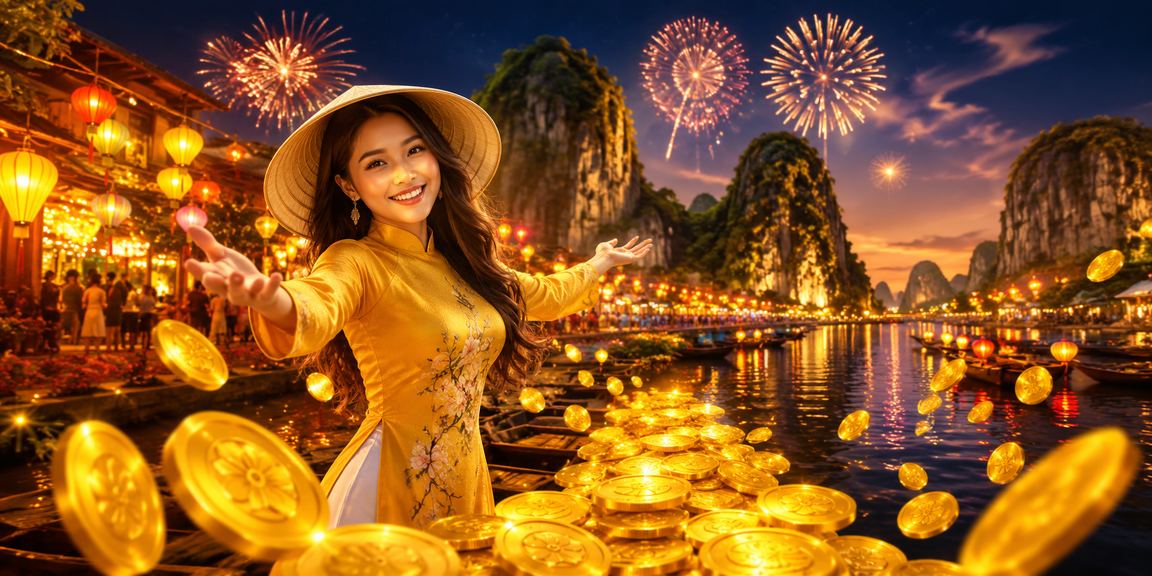 Khung cảnh casino hiện đại tại Việt Nam trên nền sắc thái ấm áp